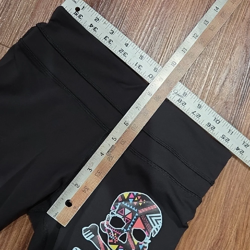 Lululemon Athletica Black Leggings with Colorful Skull and Soul Design - Picture 7 of 9